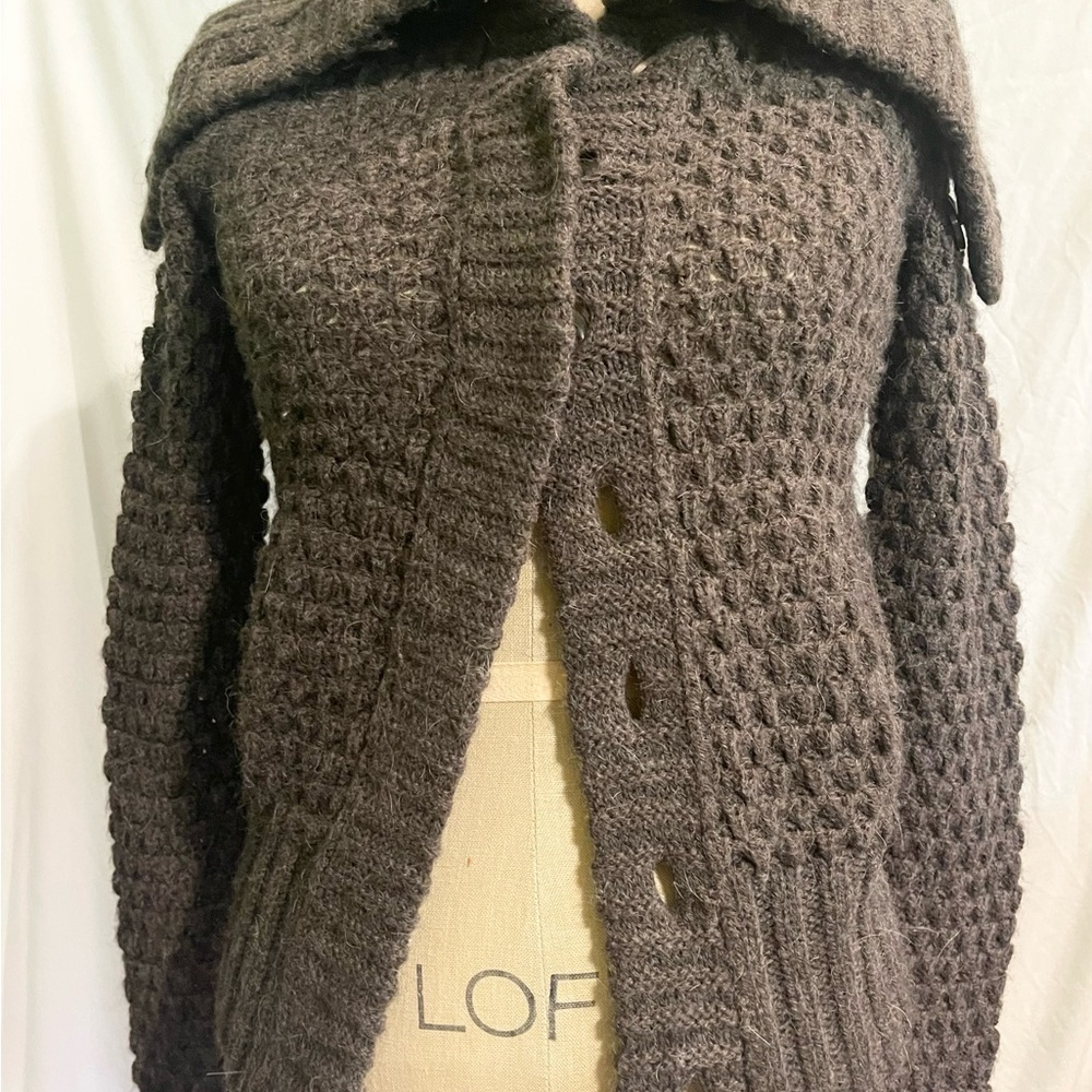 Ann Taylor Neutral Knit Soft Wool Cardigan Sweater | Size XS